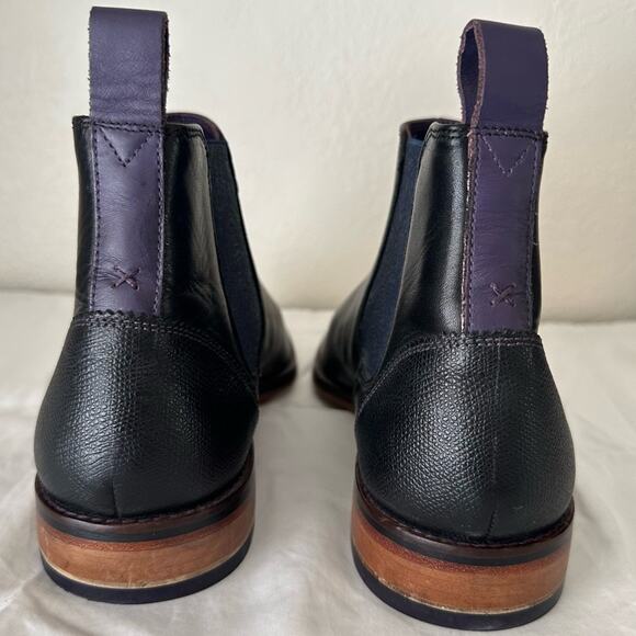 Ted Baker Camroon 4 Chelsea Boot Black Navy Paisley Purple US 11.5 - Picture 5 of 12
